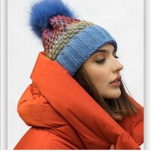 NEW KYI KYI Faux Fur Beanie Wool blend